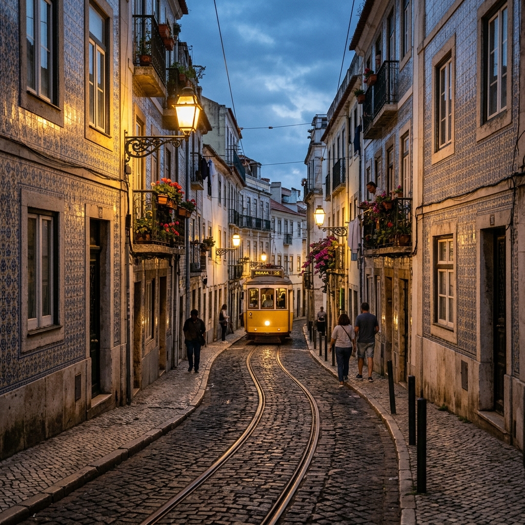 Graça street at dusk